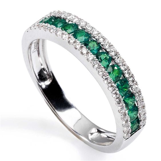 Ring Lucciole Gioielli Woman in White Gold Smeraldo 0.29 Ct ANRIV46/1S - ANRIV46/1S